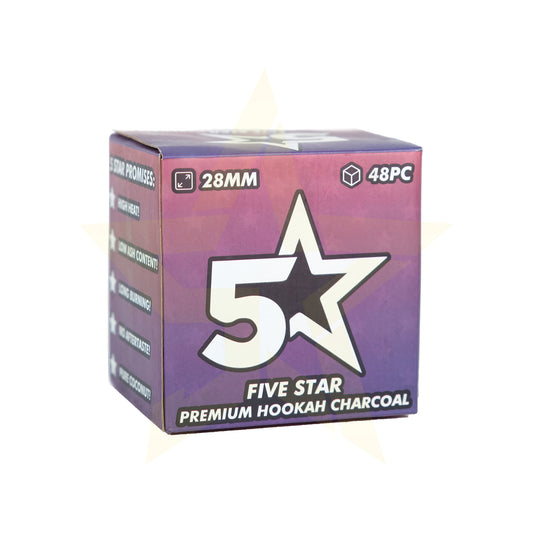 5 Star Hookah Charcoal - 28mm cubes