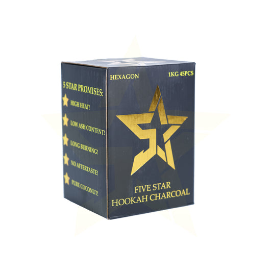 5 Star Hookah Charcoal - Hexagon